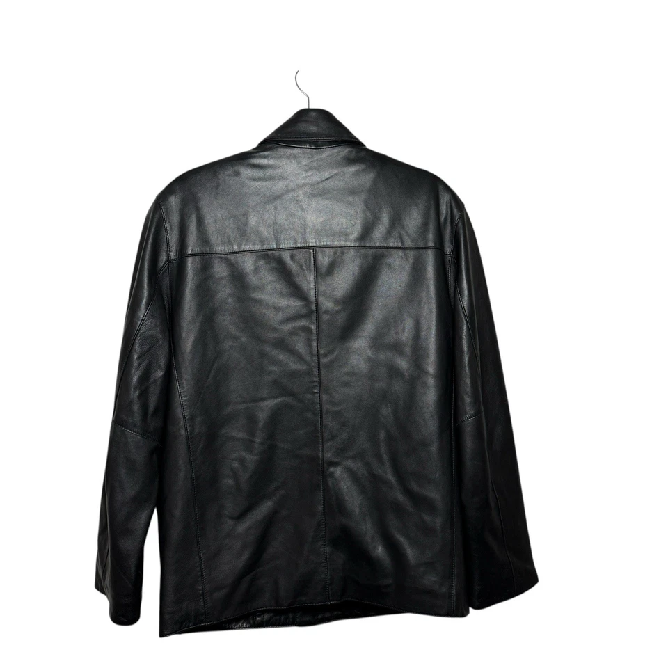 Men’s Leather Jacket SZ S Andrew Marc Zip-Up Soft W/ Cashmere Wool Liner Italy - Image 3 of 4