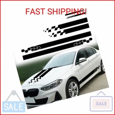 SUNJIKA 6PCS Vinyl Car Side Door Sticker Long Stripe Auto Body Racing Sports Dec