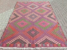 Antike türkische Kelim Wollteppiche, großer Bodenteppich Teppich Teppich 78...