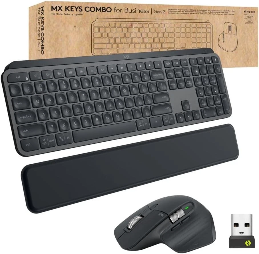 Logitech MX Keys & Mouse Set | Gen 2, Quiet Clicks, Graphite - Image 3 of 4
