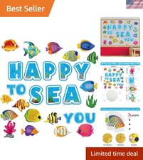 Tropical Fish Classroom Bulletin Board Set - 58 Colorful Cutouts for Kids