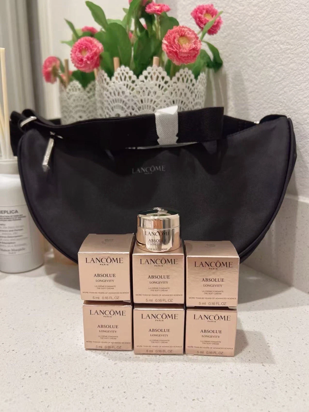 6* Lancome Absolue LONGEVITY The Soft Cream 5ml/each (=30ml) NIB With Free Bag