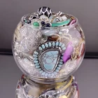 Vintage Costume Jewelry Jar Mixed Lot 2.13 lbs Necklaces Rings Earrings & More
