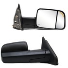 Tow Mirrors Power Heated fit 2003-2009 Dodge Ram 1500 2500 Left+Right Side Black