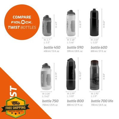 FIDLOCK Twist Bike Bottle 700ml Red Leak-Proof Base
