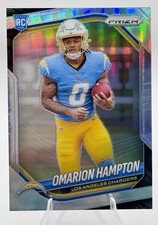 2025 Panini Prizm 355 Omarion Hampton Silver Holo Prizm Refractor LA Chargers