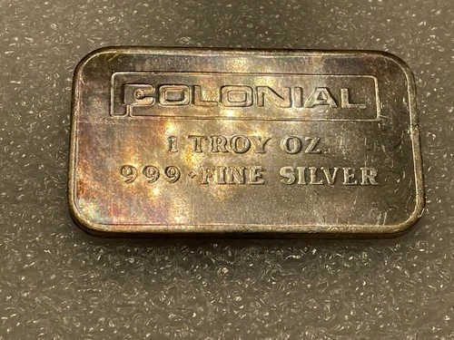 Very Rare! Engelhard Colonial 1 Troy Oz .999 Fine Silver Bar- Mintage Under 1000