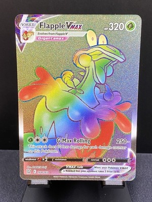 Flapple VMAX 164/163 Rainbow Secret Rare Holo Pokemon TCG SWSH05 Battle Styles