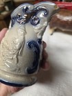  ANTIQUE  STAFFORDSHIRE FLOW BLUE COPPER LUSTER BEARDED PITCHER/ CREAMER  1840S — photo 7