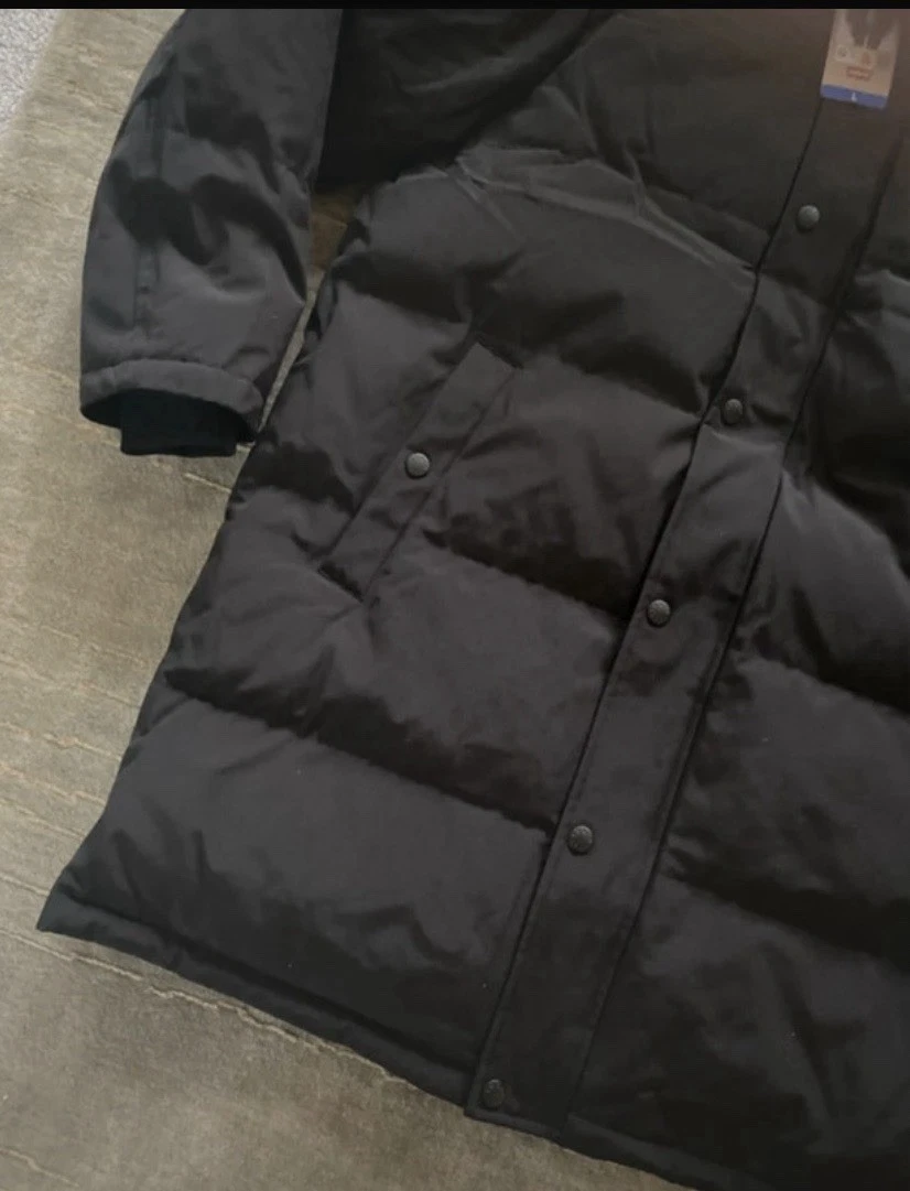 Brand new winter Levi's Men's Black Hooded Puffer Parka Long Coat Jacket Size L