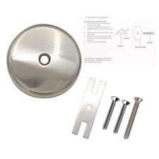 Gold-Hao-The-Bathroom Single Hole Bathtub Drain Overflow Plate Brushed Nickel