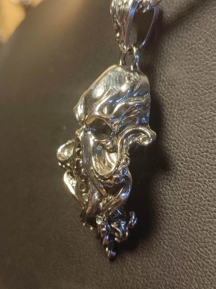 Herren Halskette in Silber Oktopus Kraken Pirat Seemann Talisman - Bild 3 von 4