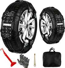 Zone Tech Tire Snow, Ice ,Mud  Chains (6- Pack) All Season Anti Skid Tire Chains