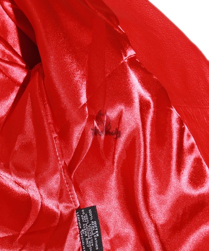 Ladies BRANDO RED Cowhide Biker Style Motorcycle Motorbike Real Leather Jacket - Picture 13 of 13