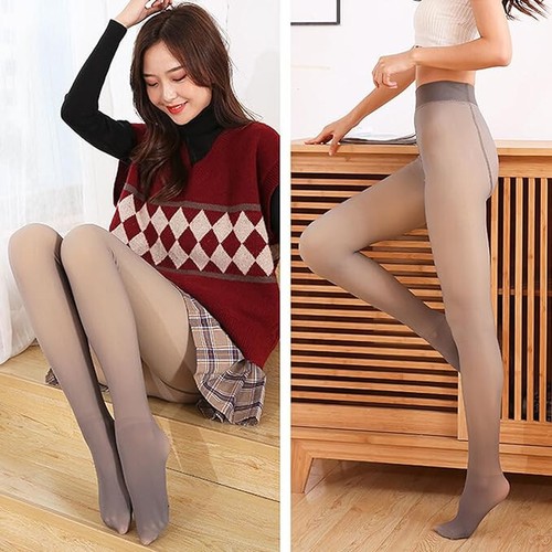NEU WÄHLEN XS/S - M - L Thermogefütterte durchsichtige FLEECE GEFÜTTERTE LEGGINGS PTYHOSE - Bild 2 von 6