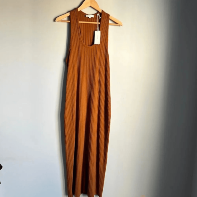 vince ribbed midi dress Rib Knit Midi Dress