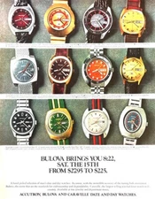 1972 BULOVA WATCHES Genuine Vintage Print Ad Accutron Caravelle Wristwatches