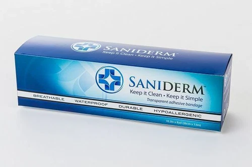 Saniderm Tattoo Aftercare Transparent Adhesive Bandage- 10.2" x 8 yard Roll