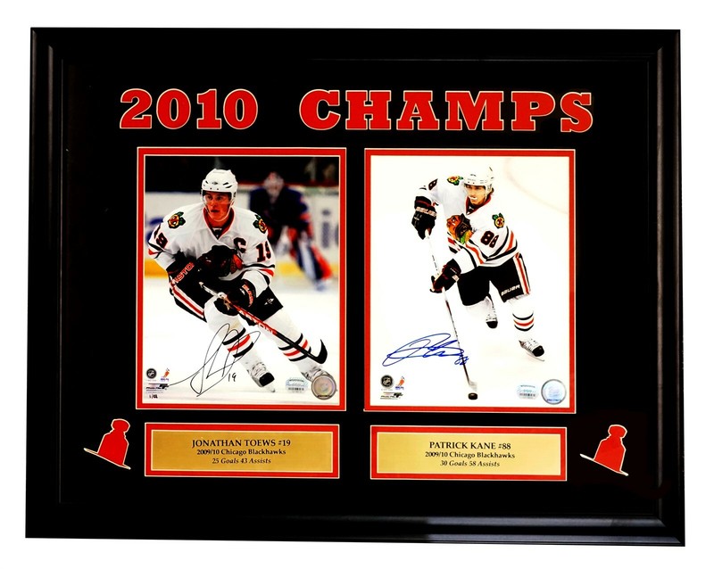 Blackhawks NHL JONATHAN TOEWS & PATRICK KANE Framed Signed Photos w PSA/DNA LOA