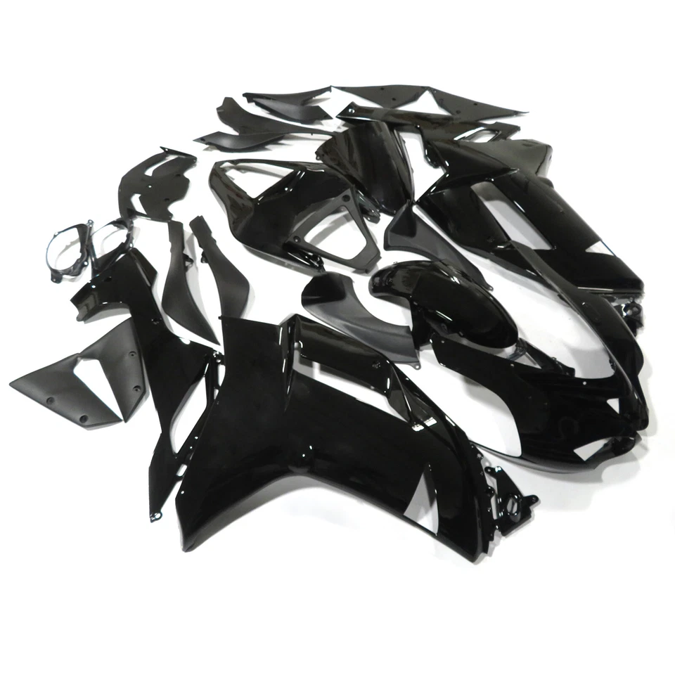 For Kawasaki Ninja ZX6R ZX600P 2007 2008 Fairing Glossy Black Bodywork - Image 3 of 4