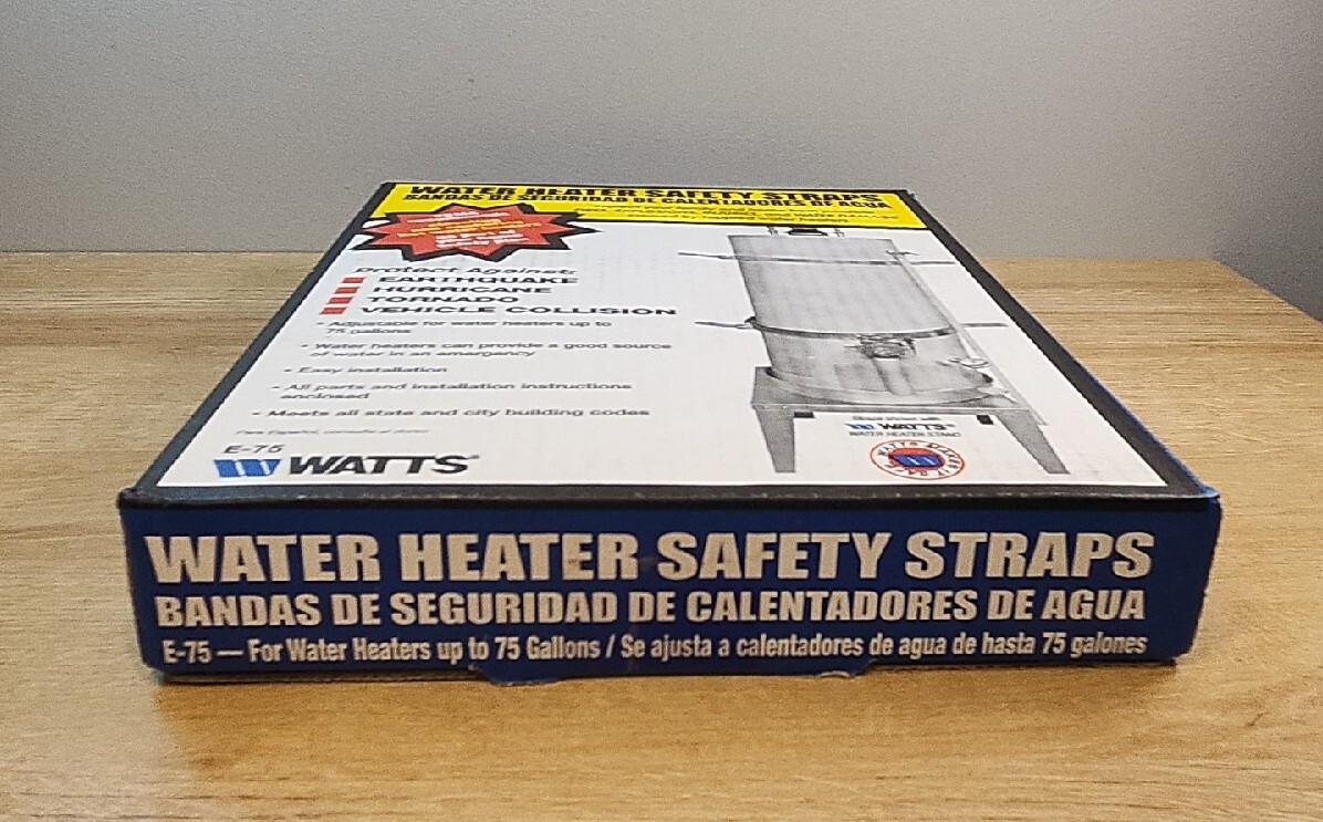 Hot Water Heater Safety Straps Watts Spacemaker E75 Up to 75 Gallon eBay