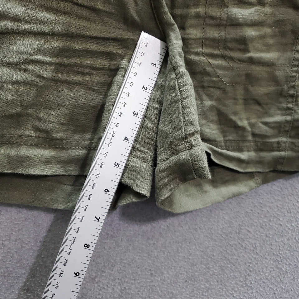 Pantalones Cortos INC Mujer 2 Oliva Lino Utilitario Chino Exterior Senderismo Bolsillos Foto 4 de 4