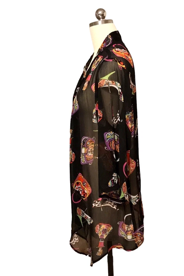 Slinky Brand Transparente Artístico Kimono Topper Novedad Perfume Tacones Mujer’s Talla L Foto 4 de 4