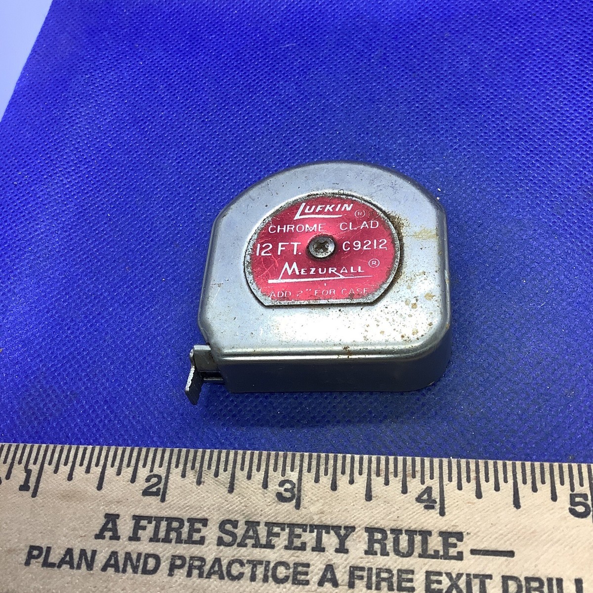 Vintage Lufkin Mezurall 12 FT Chrome Clad C9212 Pocket Tape