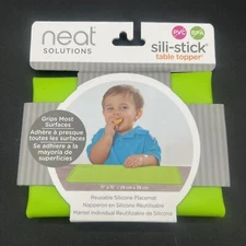 Neat Solutions Reusable Non-Slip Sili-Stick Child Kids Table Mat Topper- Green