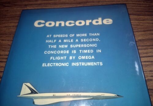 SELTENES CONCORDE OMEGA FLIGHT TIMING BLECHSCHILD ÜBER PAPP - Bild 2 von 6