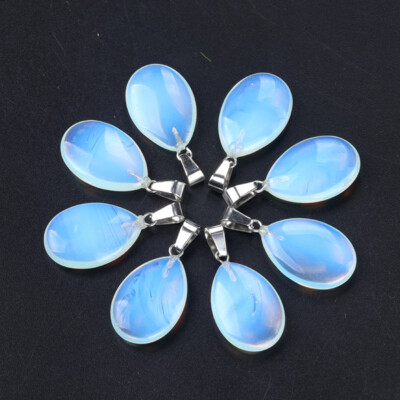 50pcs Artificial Opal Stone Water Drop Gemstone Bead Pendants DIY Jewelry Making