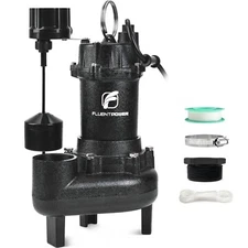 FLUENTPOWER 3/4HP 5000GPH Cast Iron Sewage Effluent Pump with Float Switch