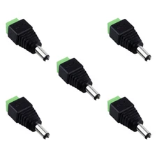 5pcs DC 5.5mm x 2.1mm male CCTV Camera LED DC Power jack plug Adapter connector