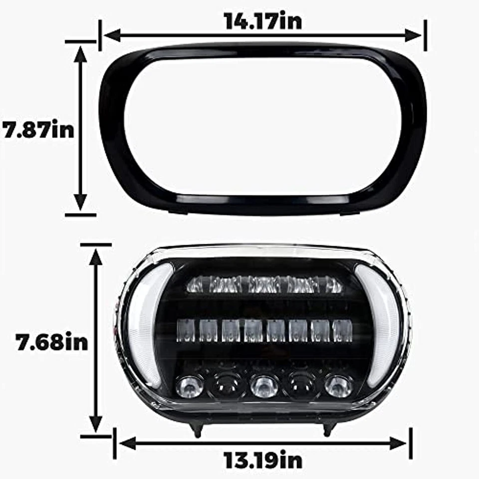 Faro delantero doble LED Gire Siganl para Harley Road Glide 1998-2013 Foto 3 de 4