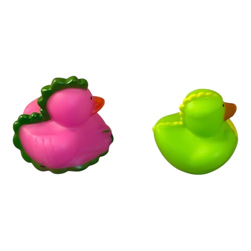 Juego de 2 Patos de Goma Dinosaurio Jeep Pato Dino Juguetes de Baño Rosa Verde Lindo - Imagen 3 de 5