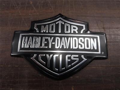 New Left Side OEM Black Chrome Harley Tank Emblem Badge Bar