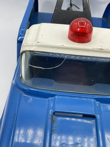 Buddy L Flat Tire Wrecker Tow Truck Blue Steel VTG 1960s Replacement Window - Picture 9 of 12