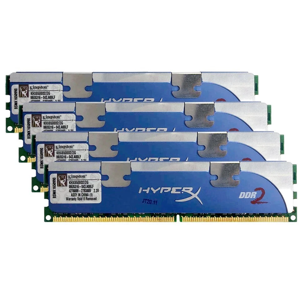 Kingston HyperX 8GB 4x2GB DDR2 OC 1066MHz KHX8500D2/2G PC2-8500 Memoria SDRAM SP - Imagen 3 de 4