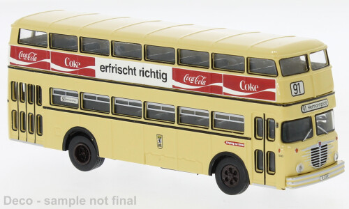 Brekina 61260 - 1/87 Büssing D2U Double Decker, BVG - Brown Soda, 1960 - New