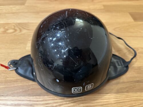 Cruiser HalfHelmet M2R Black With Red Rose Used - Picture 2 of 9