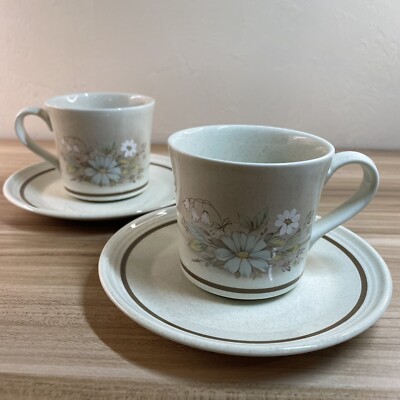 Royal Doulton Florinda Cups & Saucers Set of 2 - Lambethware - Made in England