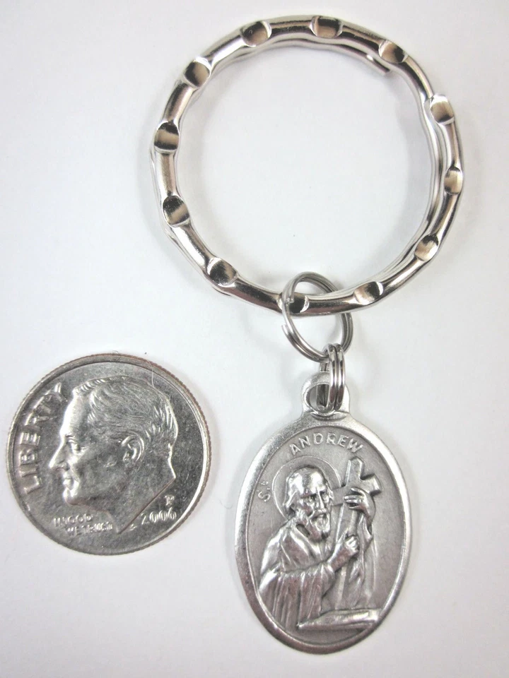 St Andrew the Apostle Medal Italy Key Ring w/ Gift box & Prayer Card - Image 2 of 4
