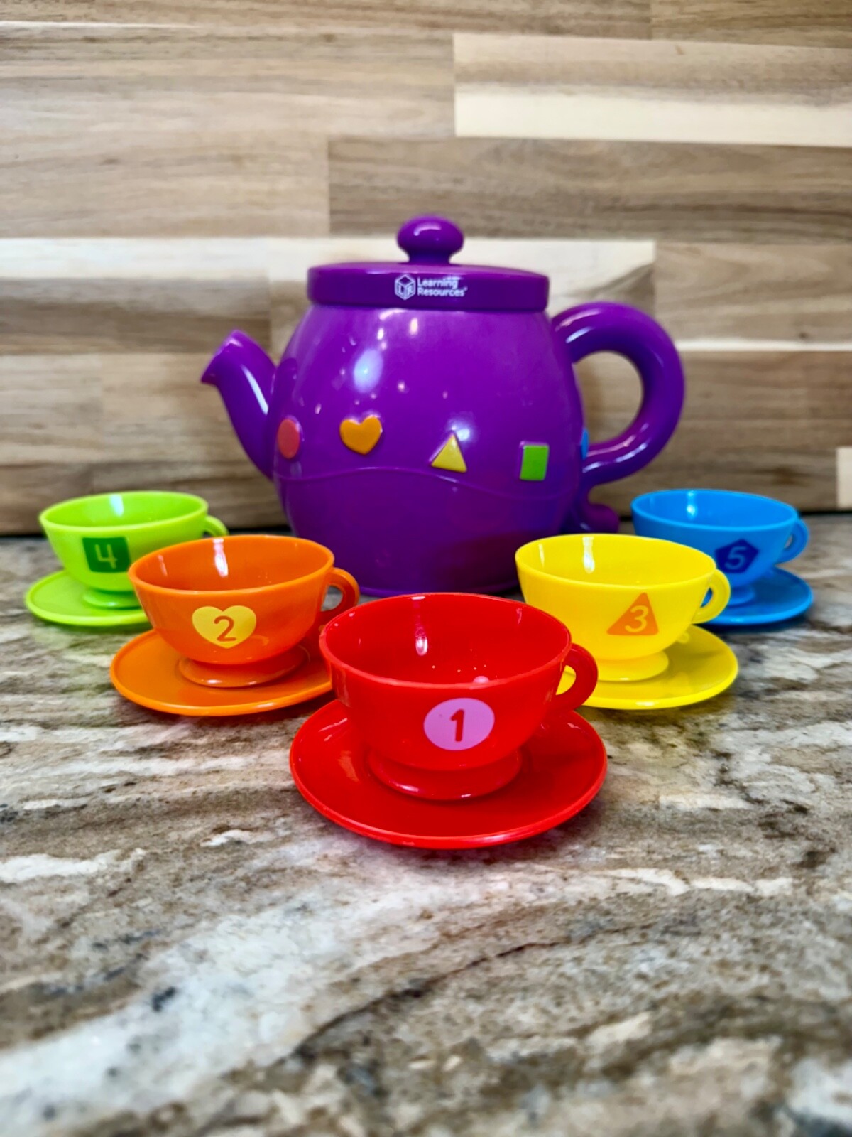 Colorful Shapes Tea Set for Kids – Learn Counting & Colors While Playing-image