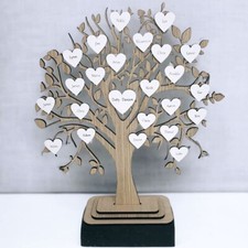 white hearts for family trees, individual hearts, small white hearts, diy craft