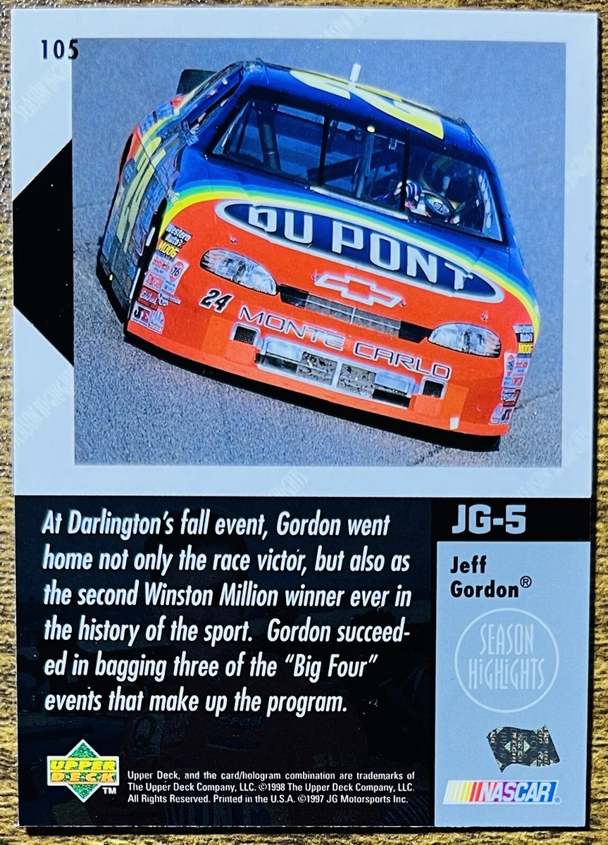 1998 Upper Deck Victory Circle Jeff Gordon #105 Vintage NASCAR NM