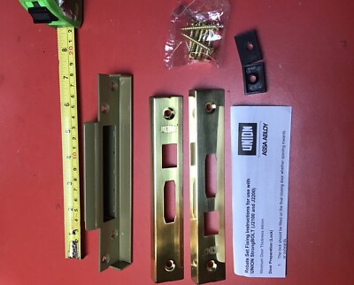 Messing Union ASSA J2200 Falz Einsteckschlossplatte (J2200REB0,5PL) für Doppeltür