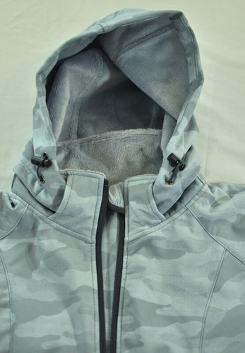 boy's Member's Mark gray camo puffer coat very warm size 6 hood & front zipper - Picture 3 of 9