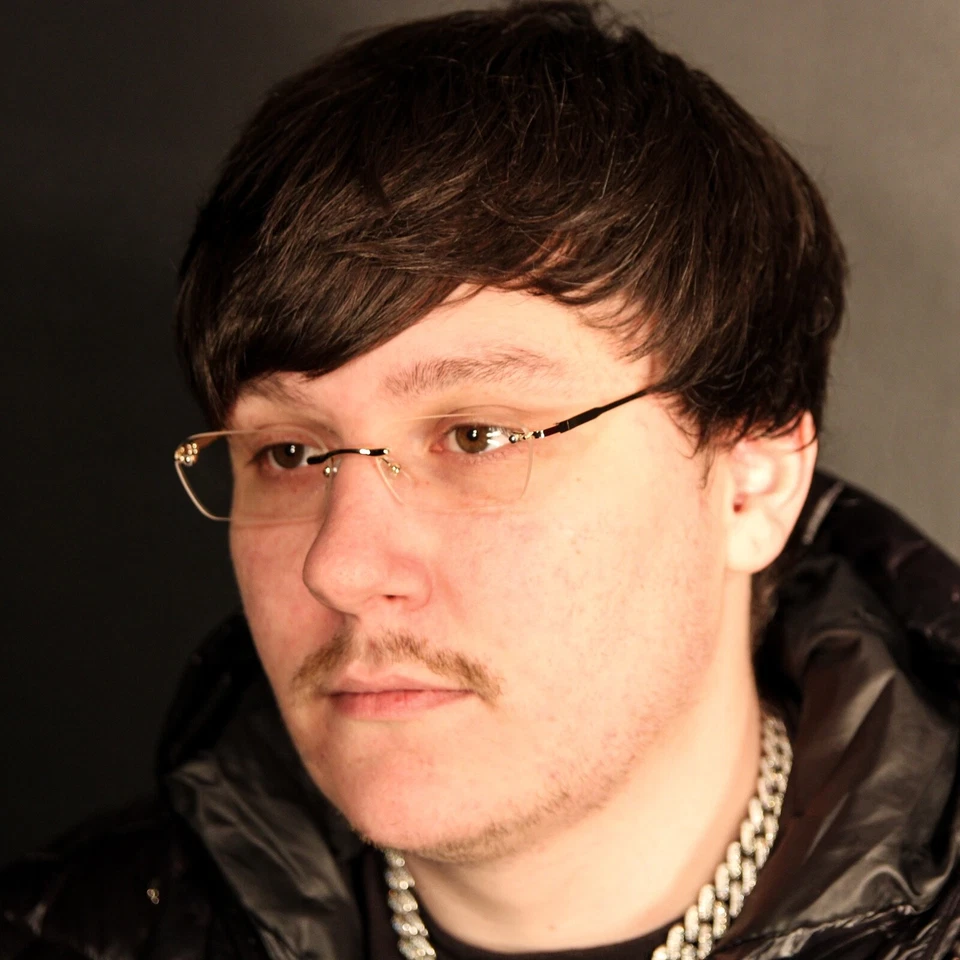 复古男式时尚无框透明镜片缓冲金豪华复古眼镜  — 第 2/4 张图片