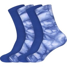 BambooMN Men's Bamboo Tie Dye Crew Socks - 4 pairs