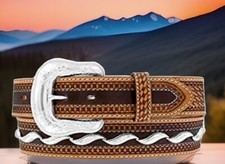 Tony Lama SILVERTON USA Belt     Size 44 C42425 68 NWT